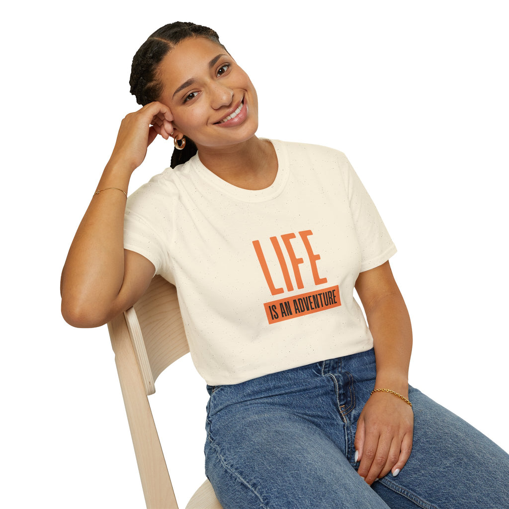 Adventure Inspired Unisex T-Shirt, Life is an Adventure Tee, Casual Wear, Gift for Travel Lovers, Inspirational Shirt, Everyday Comfort