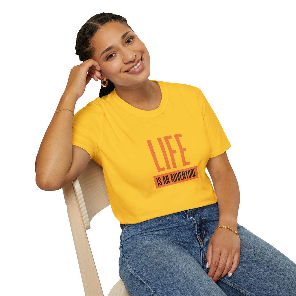 Adventure Inspired Unisex T-Shirt, Life is an Adventure Tee, Casual Wear, Gift for Travel Lovers, Inspirational Shirt, Everyday Comfort