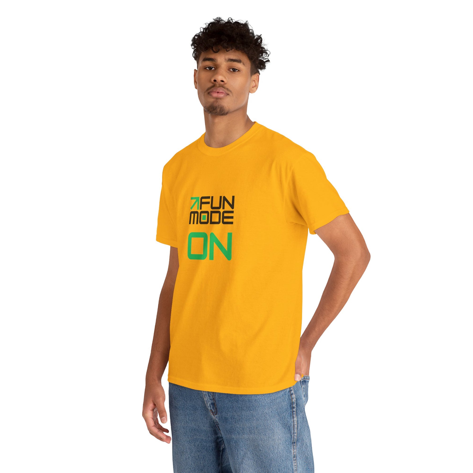 Fun Mode ON (Black) Unisex Heavy Cotton Tee - Casual Wear