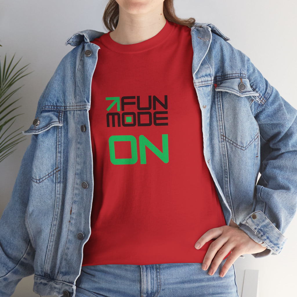 Fun Mode ON (Black) Unisex Heavy Cotton Tee - Casual Wear