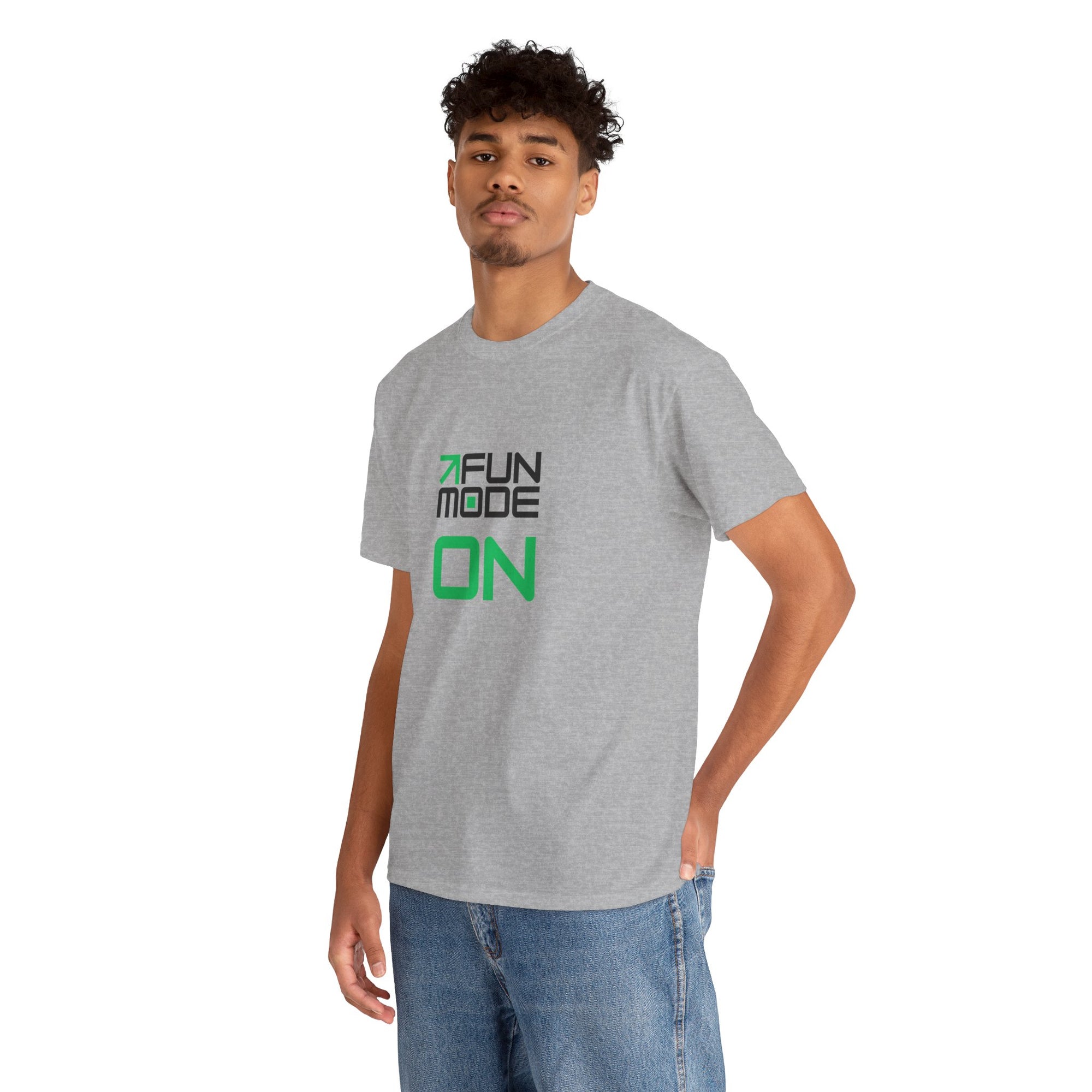 Fun Mode ON (Black) Unisex Heavy Cotton Tee - Casual Wear