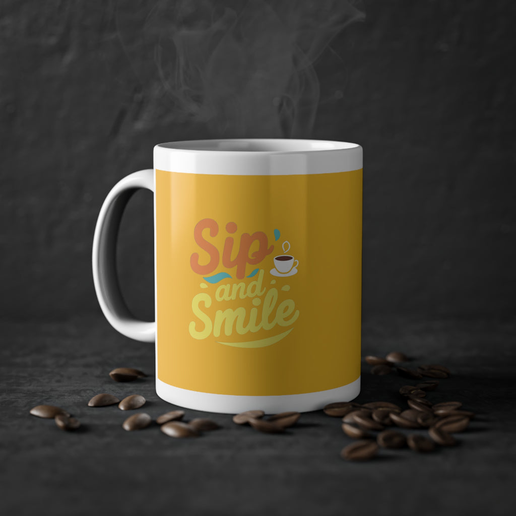 Sip and Smile Mug, Cheerful Coffee Cup for Daily Joy