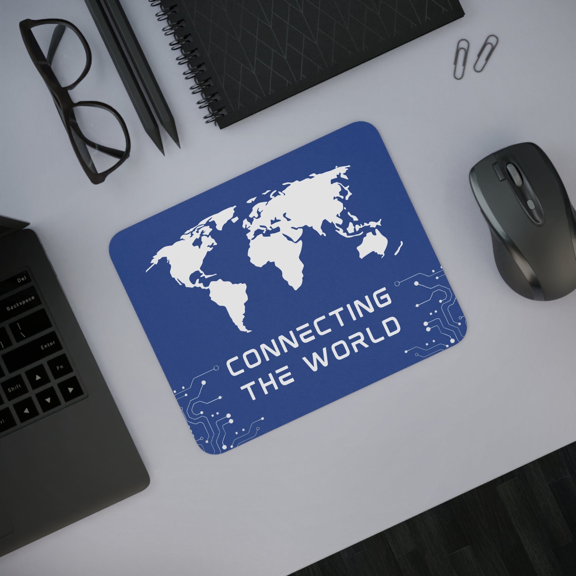 World Map Desk Mouse Pad - Connecting the World.