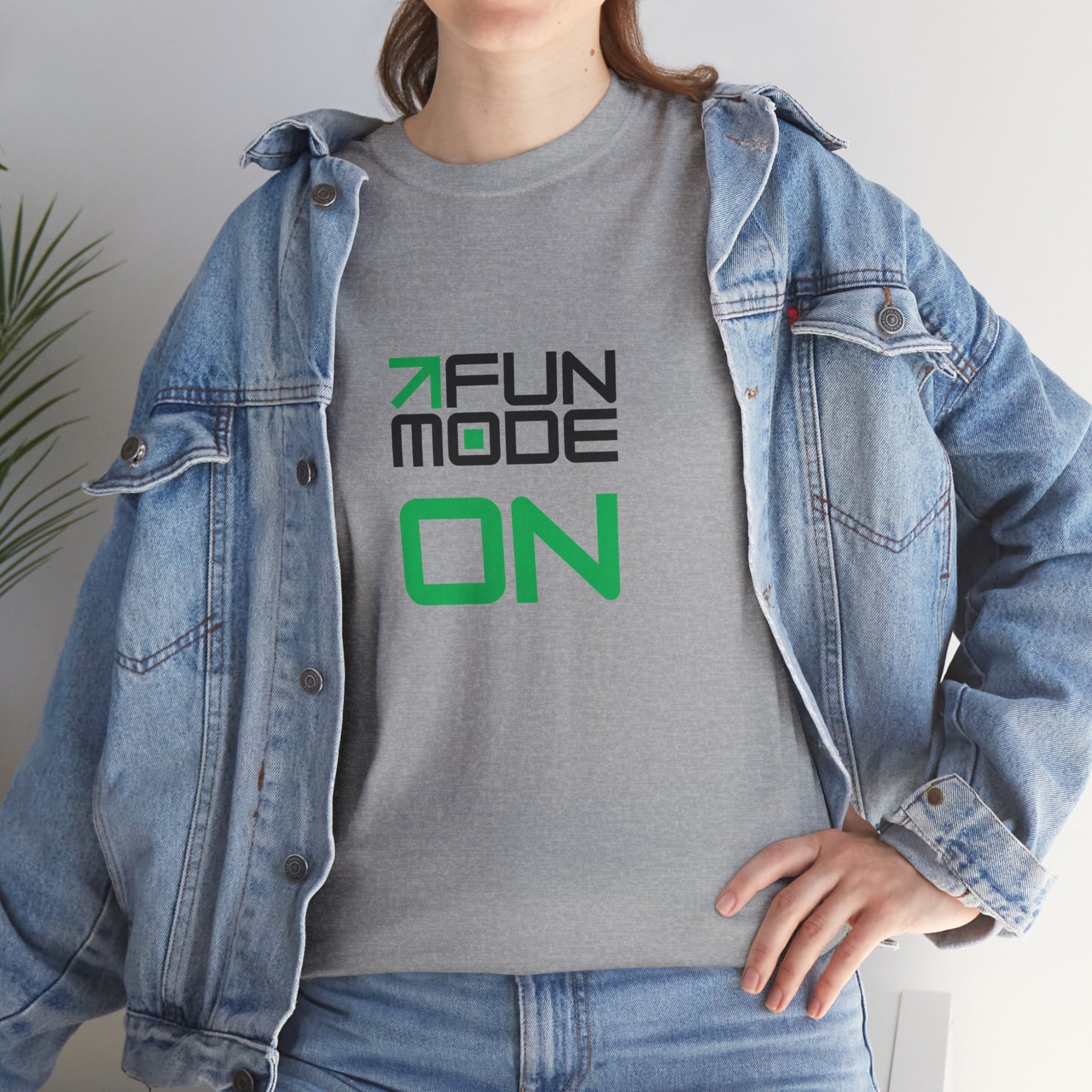 Fun Mode ON (Black) Unisex Heavy Cotton Tee - Casual Wear