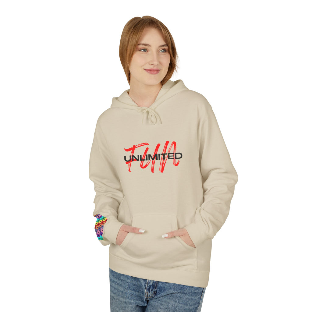 Fun Unlimited Unisex Hoodie - (Black + Red)