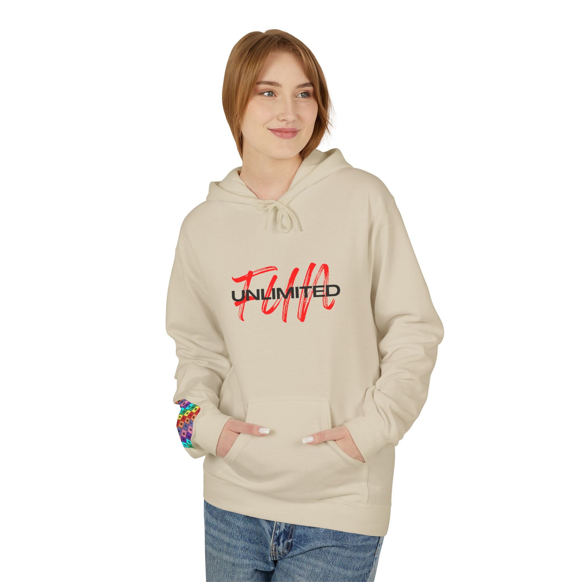 Fun Unlimited Unisex Hoodie - (Black + Red)