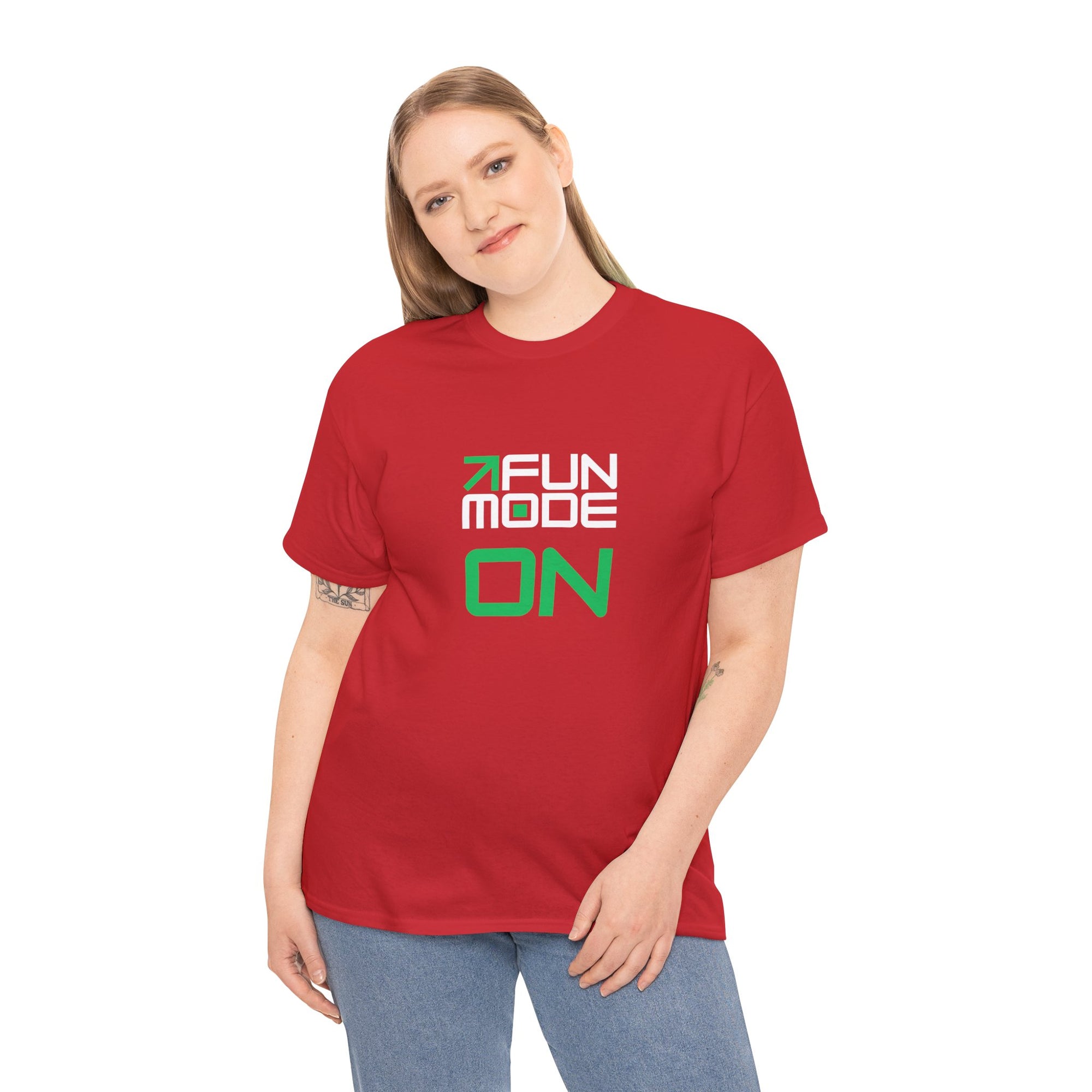 Fun Mode (White) Unisex Heavy Cotton Tee
