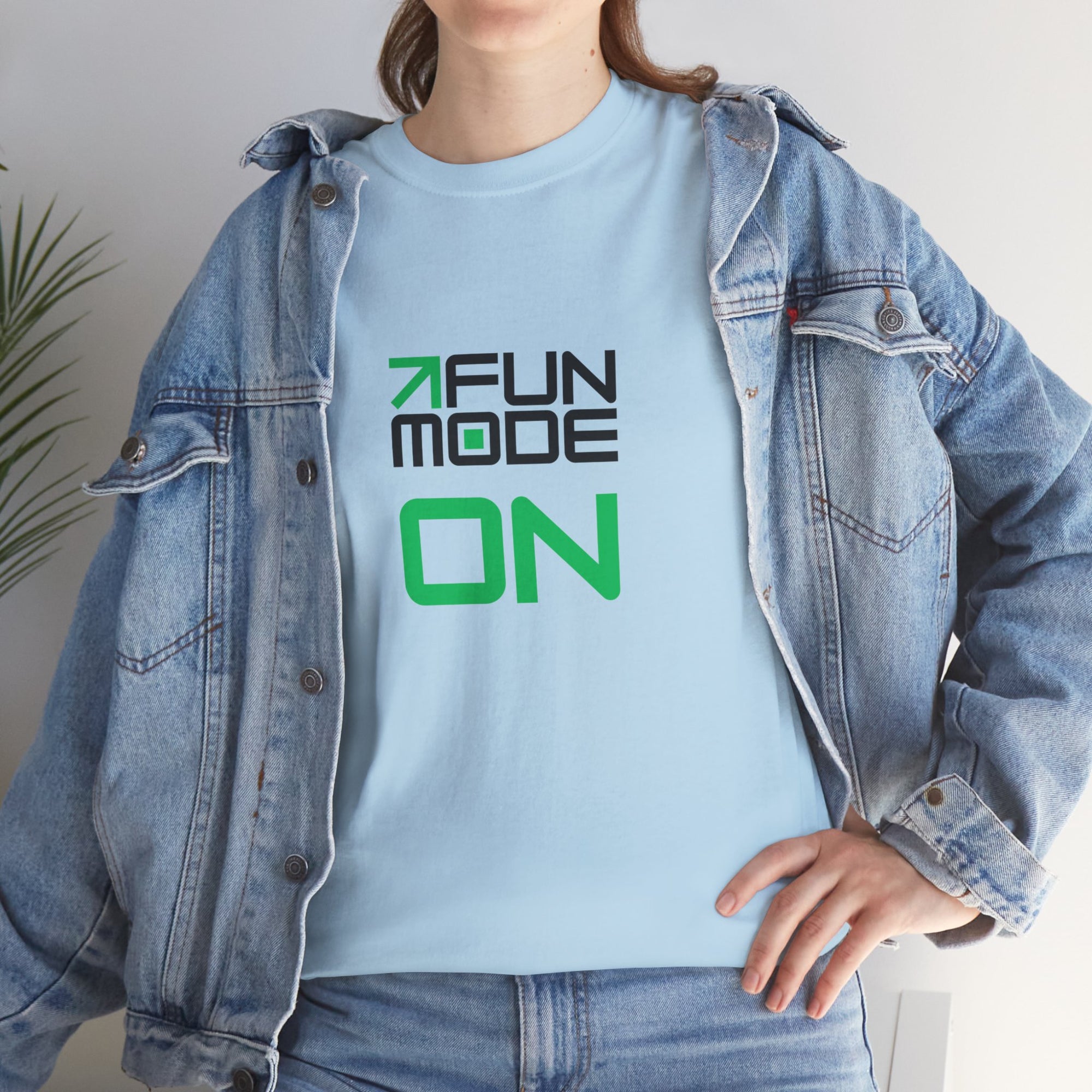 Fun Mode ON (Black) Unisex Heavy Cotton Tee - Casual Wear