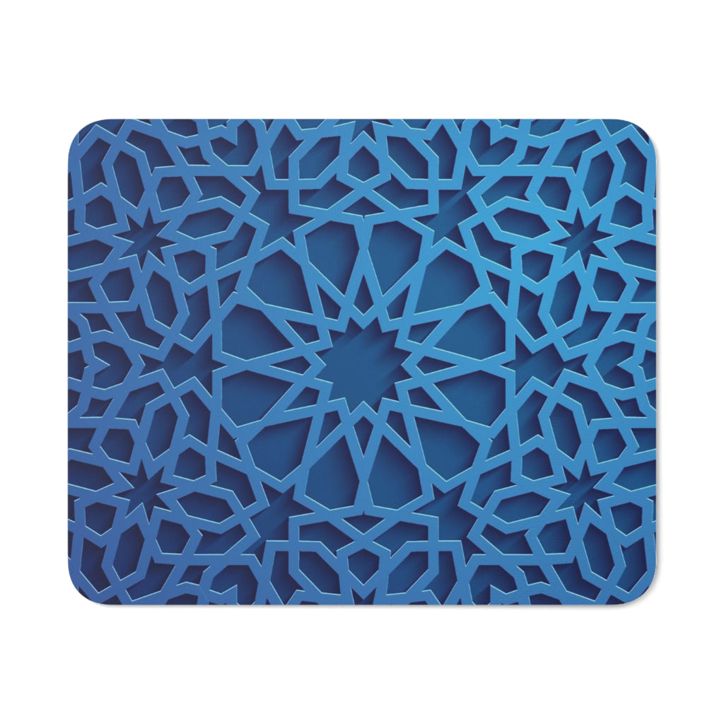 Elegant Blue Geometric Desk Mouse Pad