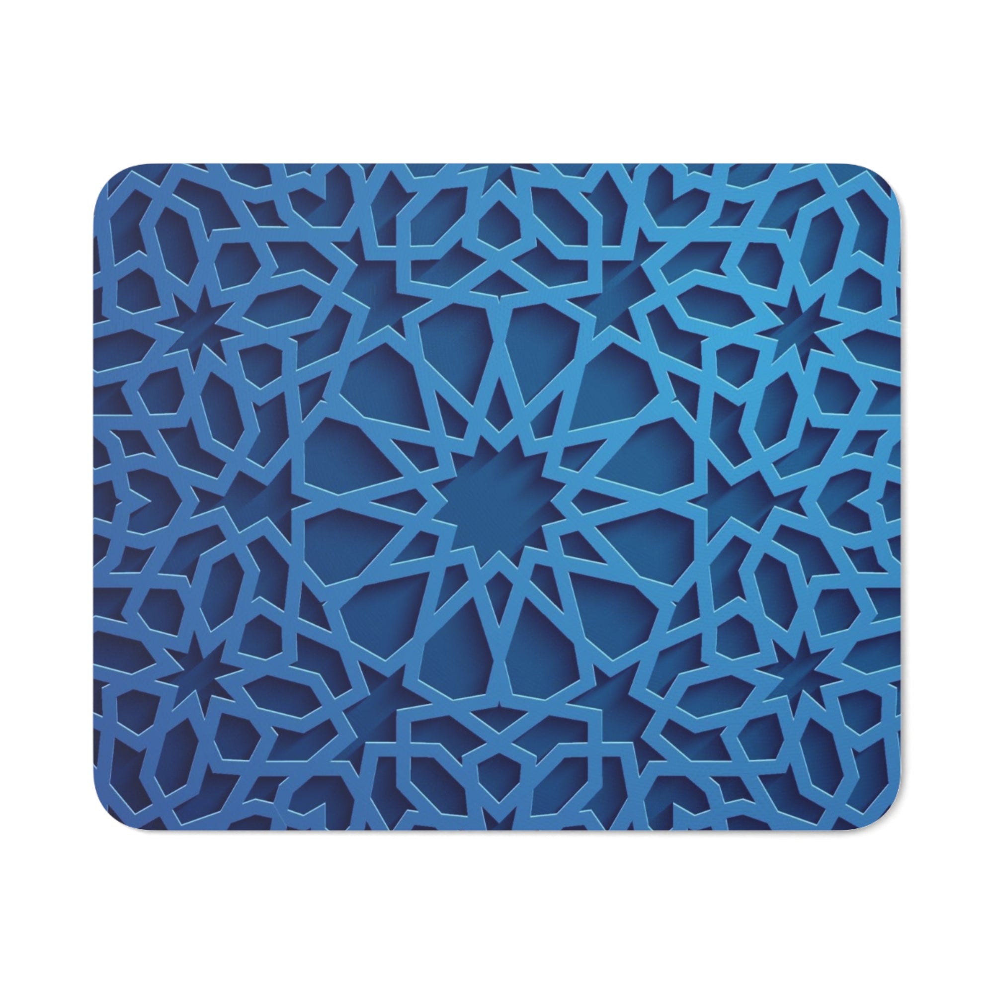 Elegant Blue Geometric Desk Mouse Pad