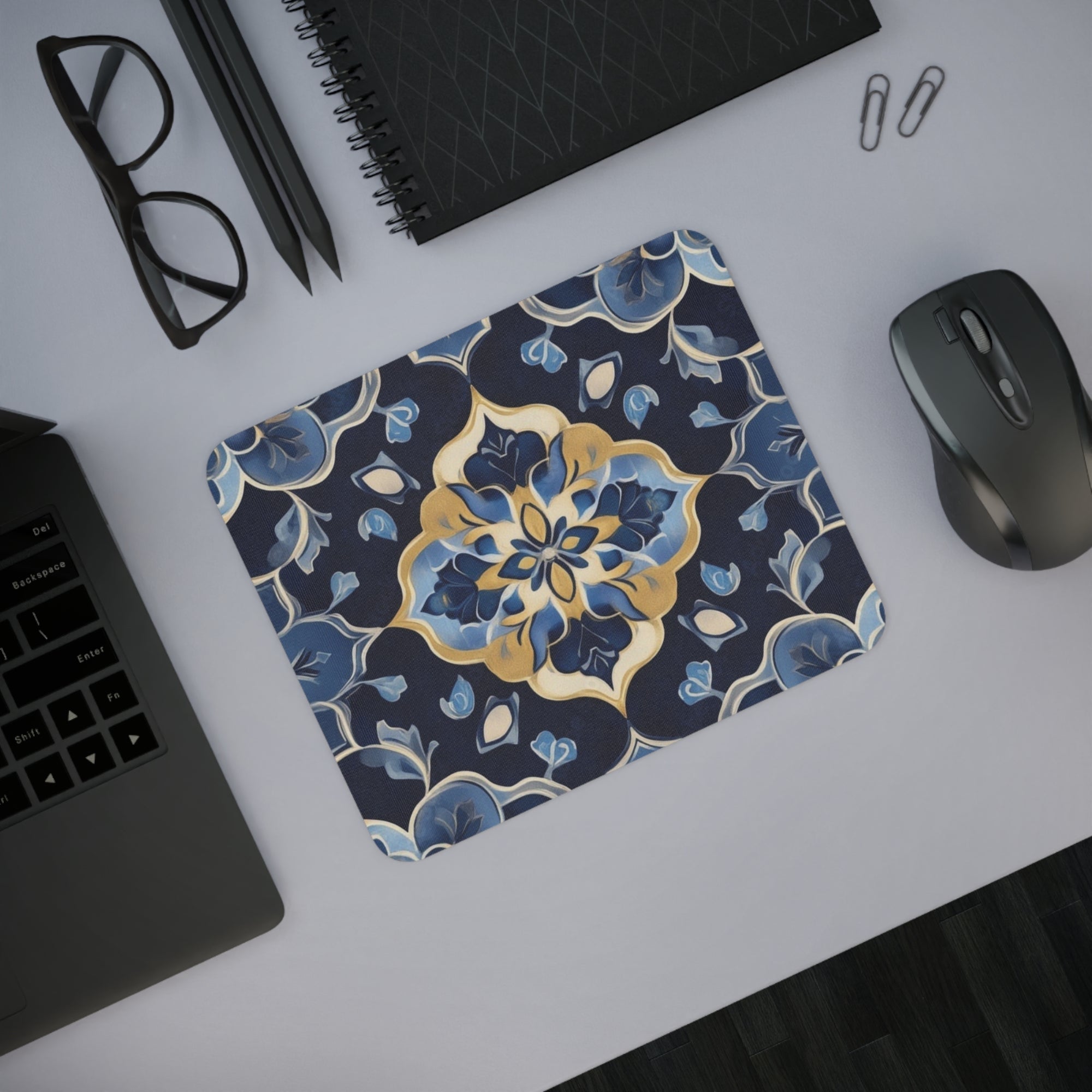Elegant Floral Desk Mouse Pad, Office Decor, Gift for Home Office, Computer Accessories, Work Station
