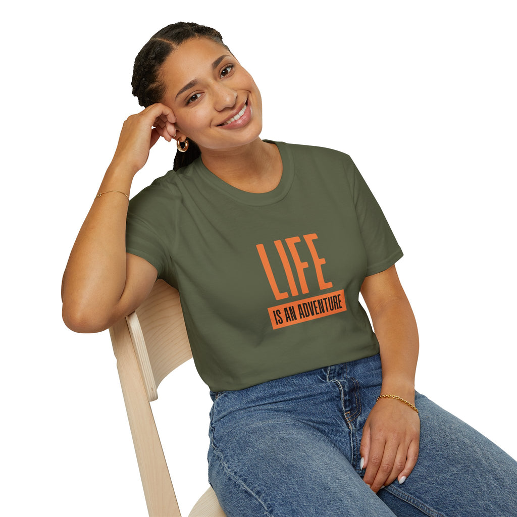 Adventure Inspired Unisex T-Shirt, Life is an Adventure Tee, Casual Wear, Gift for Travel Lovers, Inspirational Shirt, Everyday Comfort