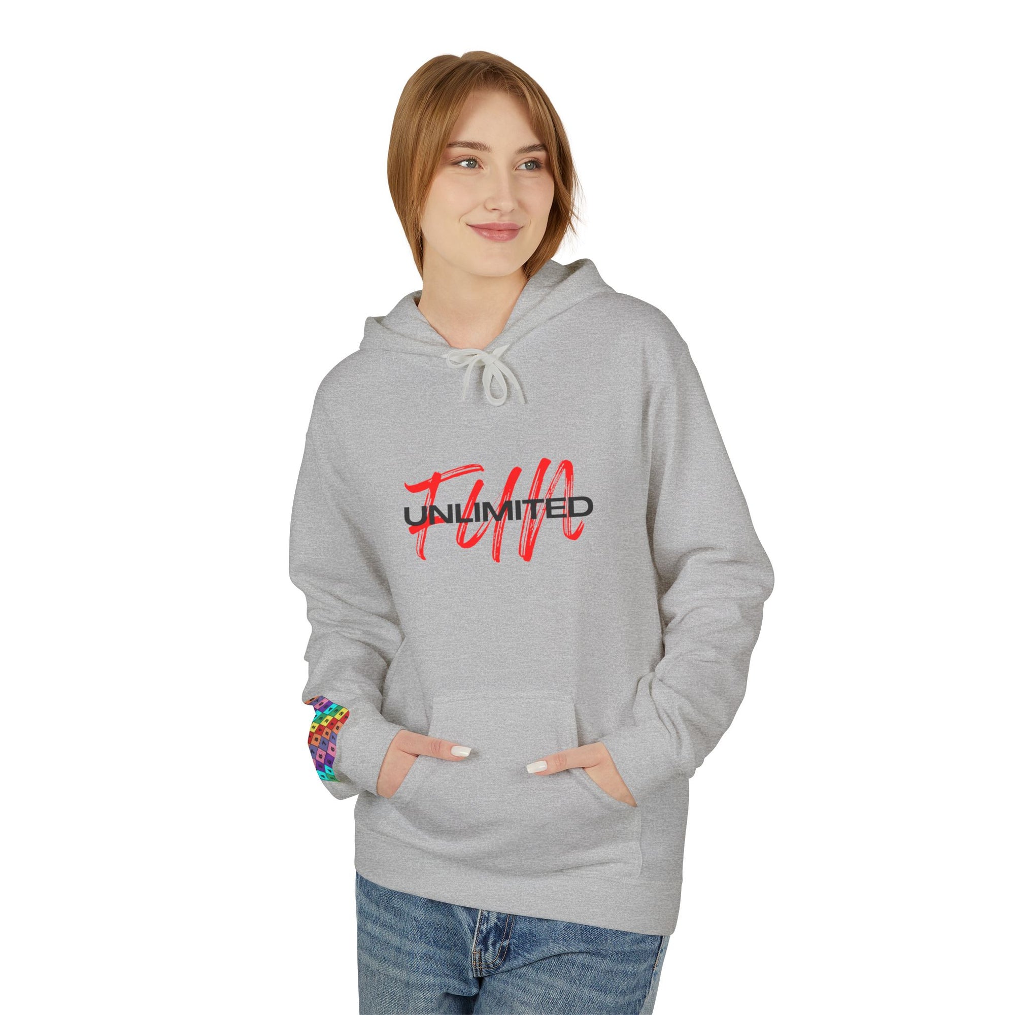 Fun Unlimited Unisex Hoodie - (Black + Red)