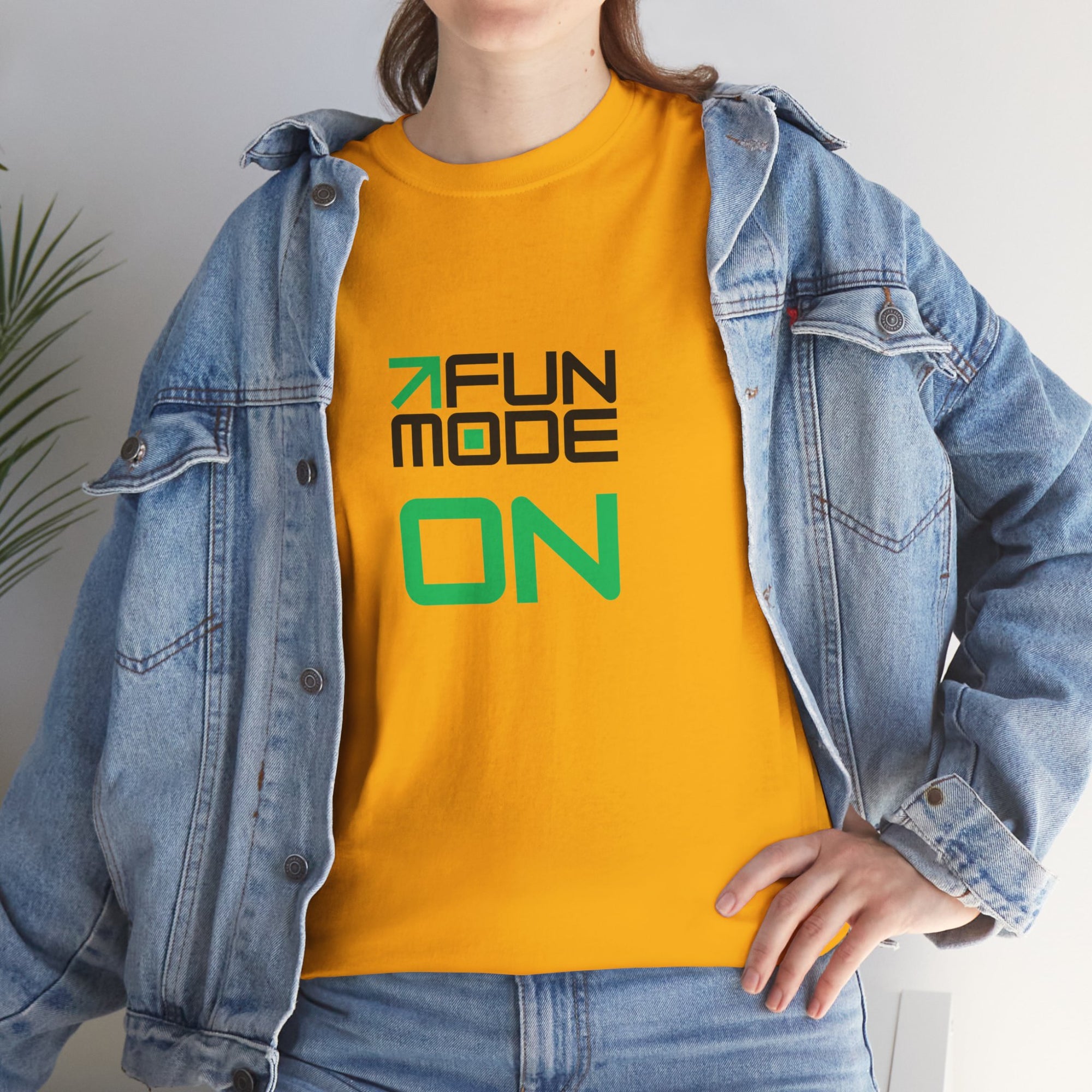 Fun Mode ON (Black) Unisex Heavy Cotton Tee - Casual Wear