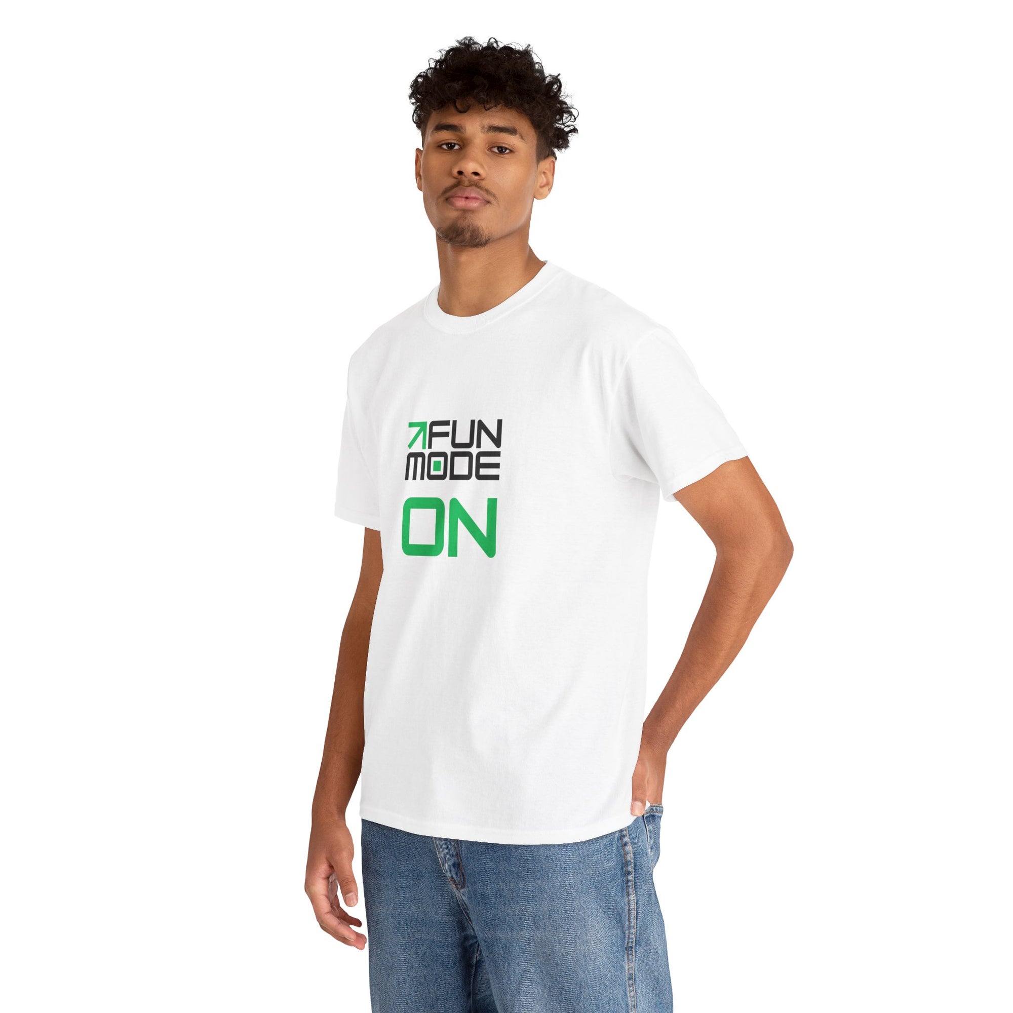 Fun Mode ON (Black) Unisex Heavy Cotton Tee - Casual Wear