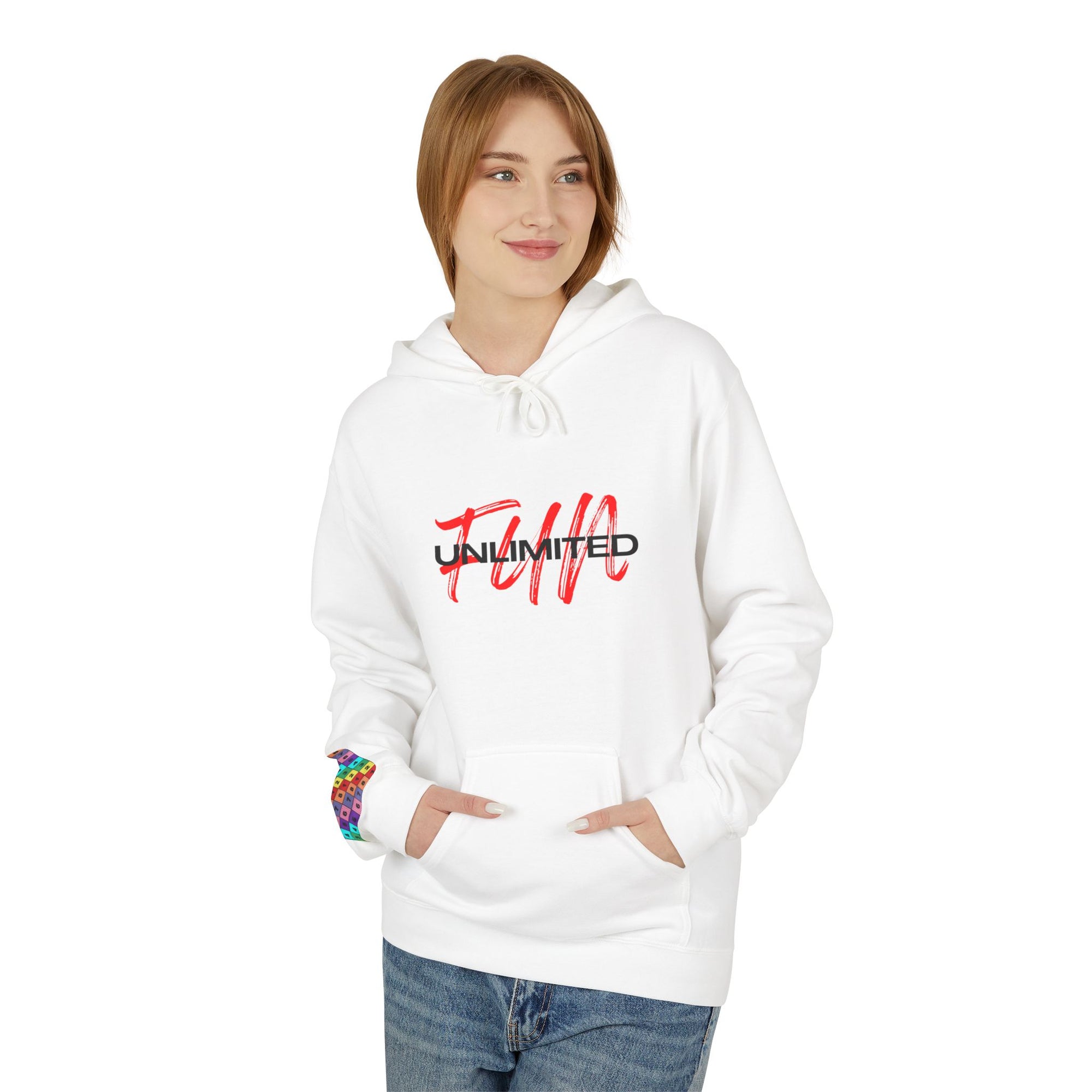 Fun Unlimited Unisex Hoodie - (Black + Red)