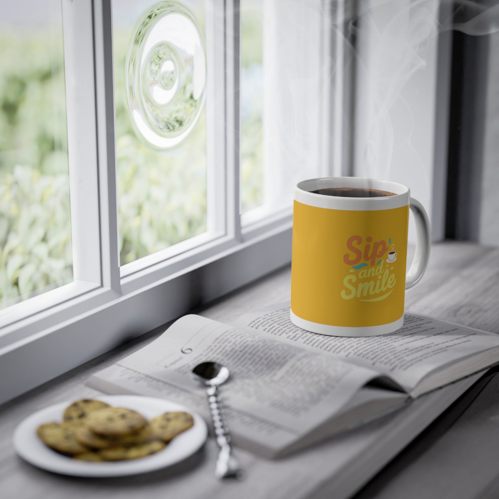 Sip and Smile Mug, Cheerful Coffee Cup for Daily Joy