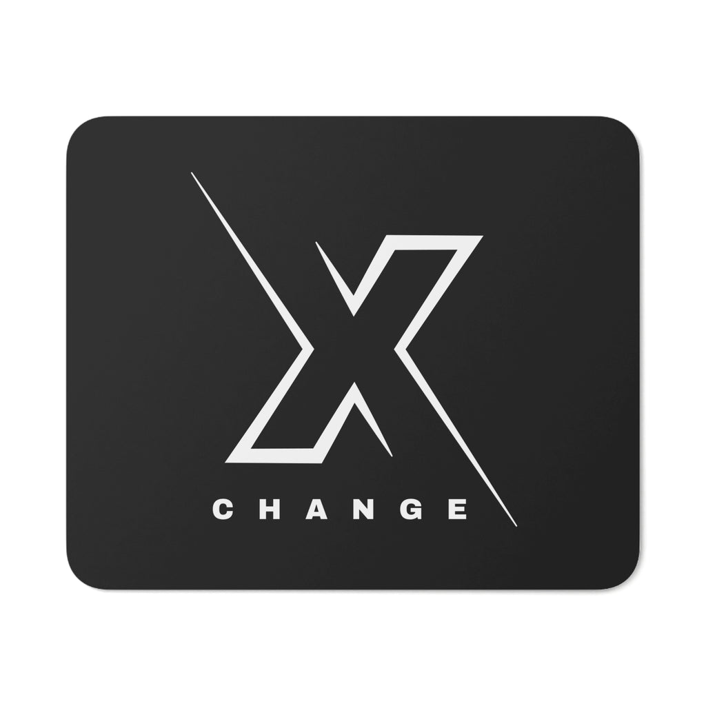 Sleek Modern Desk Mouse Pad- Black with 'X CHANGE' Design