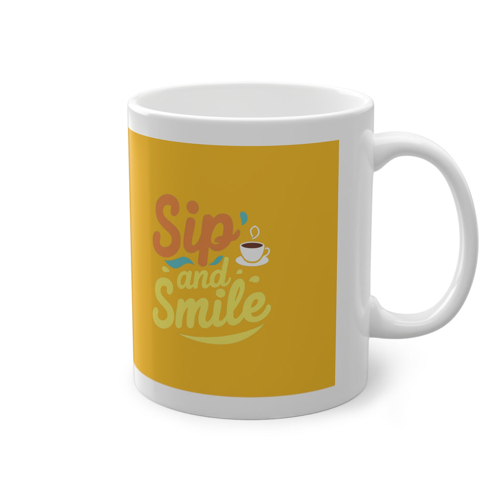 Sip and Smile Mug, Cheerful Coffee Cup for Daily Joy