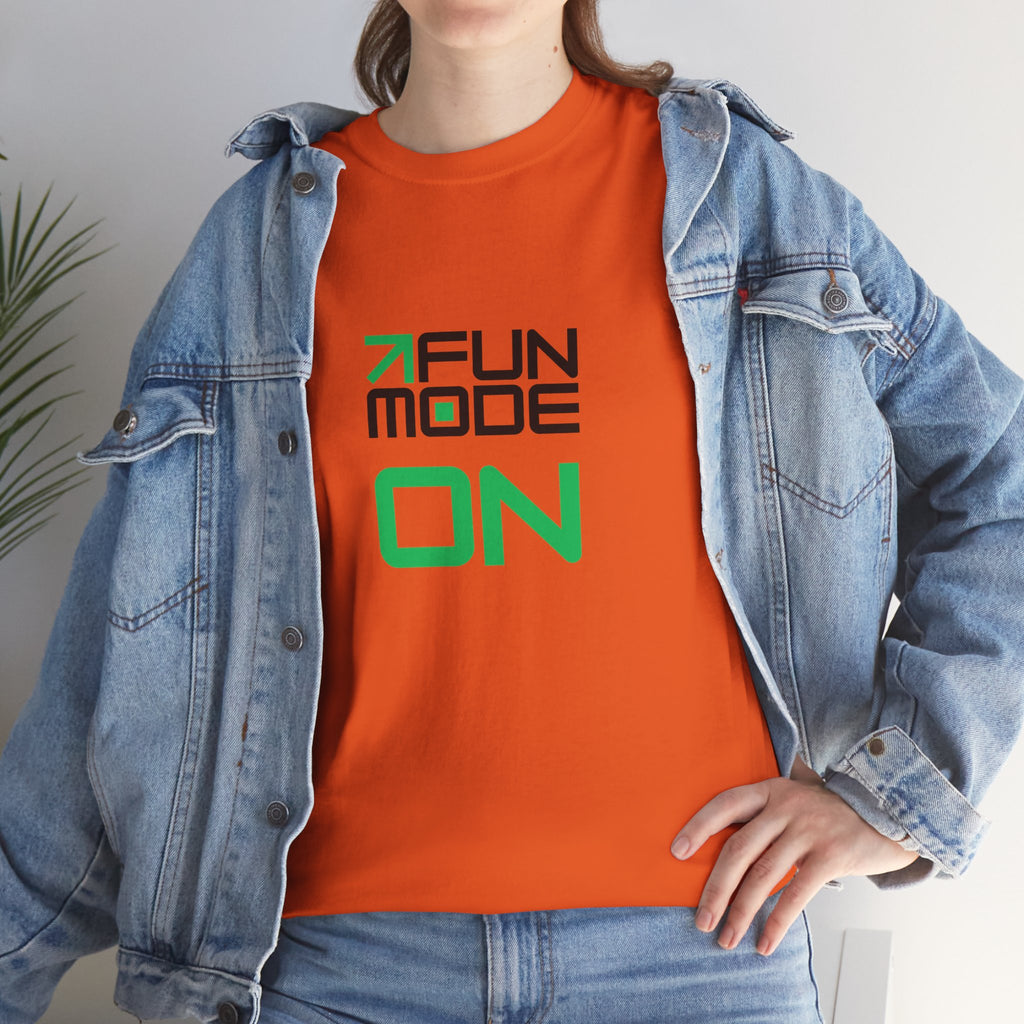 Fun Mode ON (Black) Unisex Heavy Cotton Tee - Casual Wear