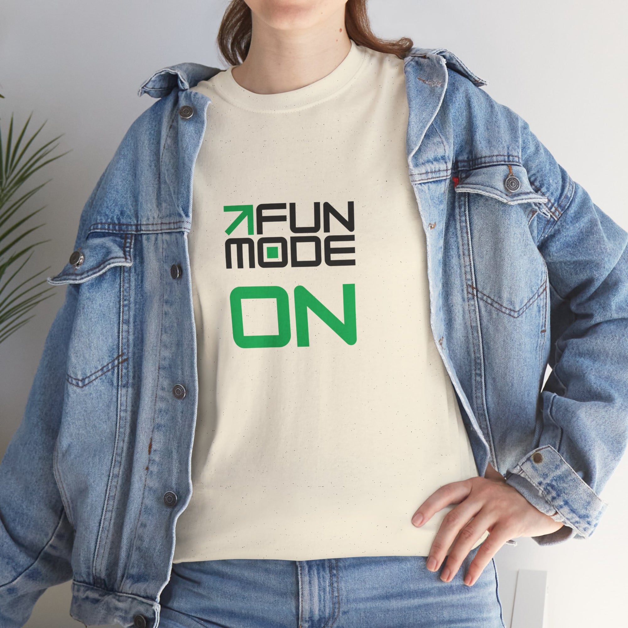 Fun Mode ON (Black) Unisex Heavy Cotton Tee - Casual Wear