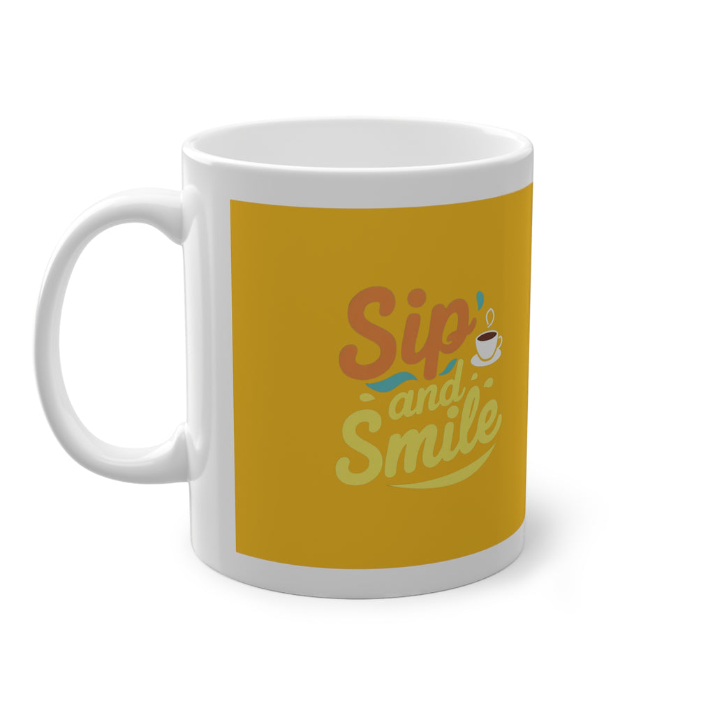 Sip and Smile Mug, Cheerful Coffee Cup for Daily Joy
